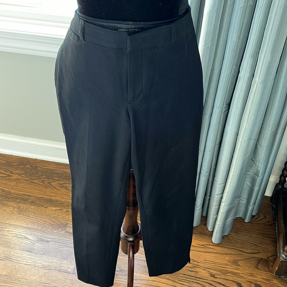 Great black cropped tuxedo pants from banana republic